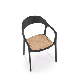 Halmar Krzesło ogrodowe K530 80 cm czarne naturalne