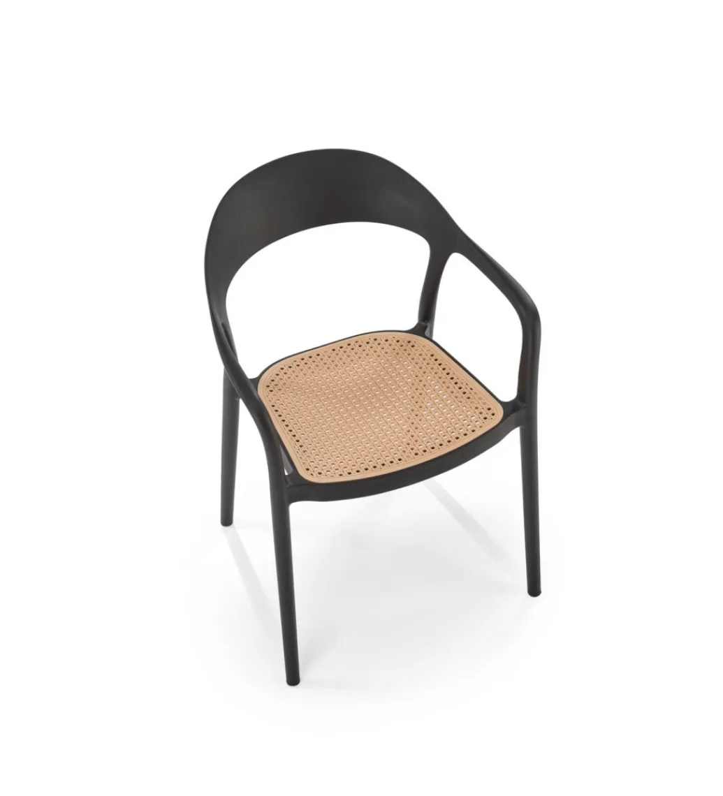 Halmar Krzesło ogrodowe K530 80 cm czarne naturalne
