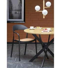 Halmar Krzesło ogrodowe K530 80 cm czarne naturalne
