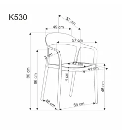 Halmar Krzesło ogrodowe K530 80 cm czarne naturalne