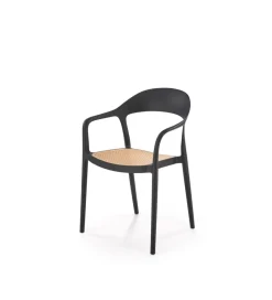Halmar Krzesło ogrodowe K530 80 cm czarne naturalne