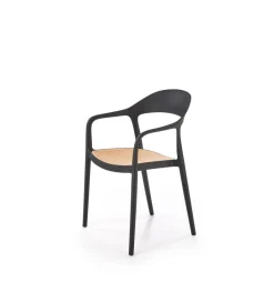 Halmar Krzesło ogrodowe K530 80 cm czarne naturalne