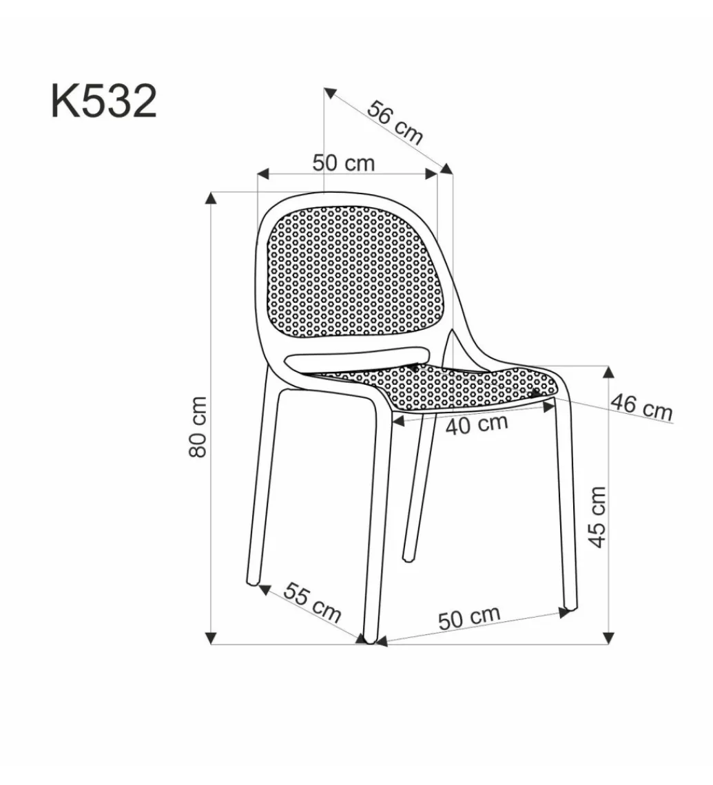 Halmar Krzesło ogrodowe K532 80 cm miętowe