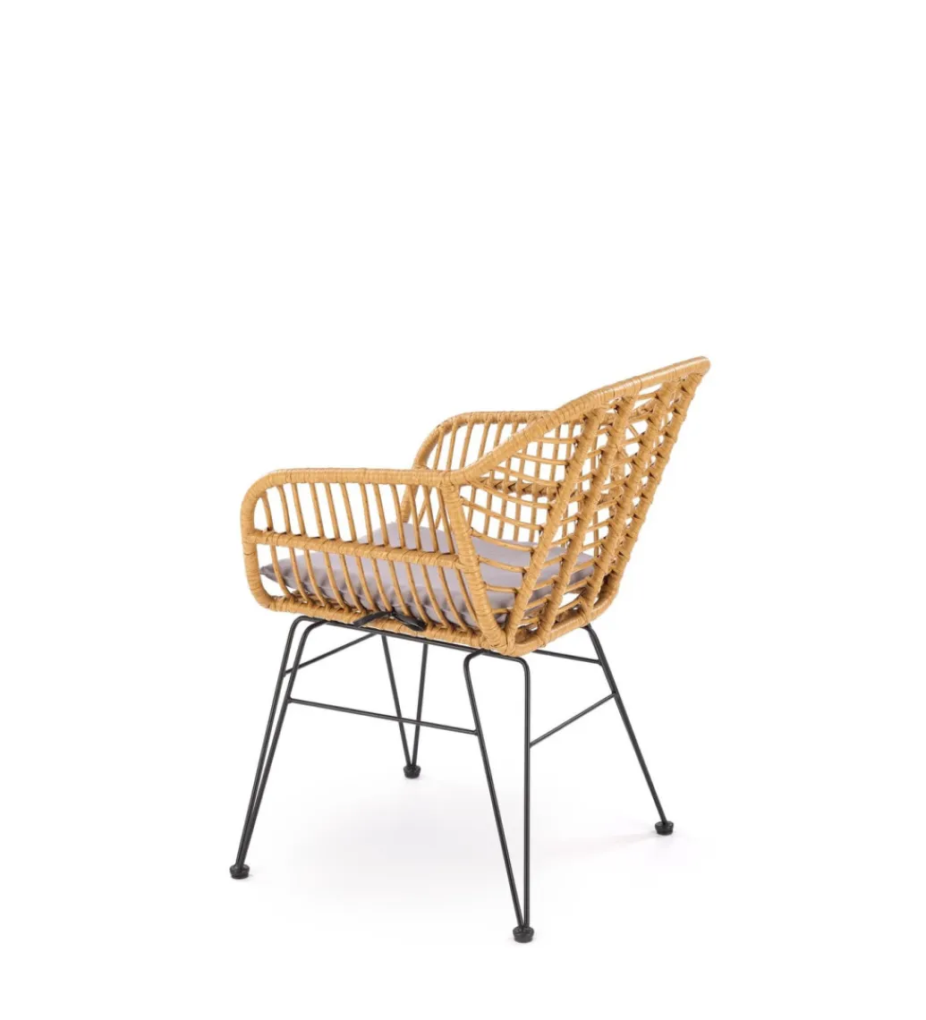 Halmar Krzesło ogrodowe K541 77 cm naturalne czarne
