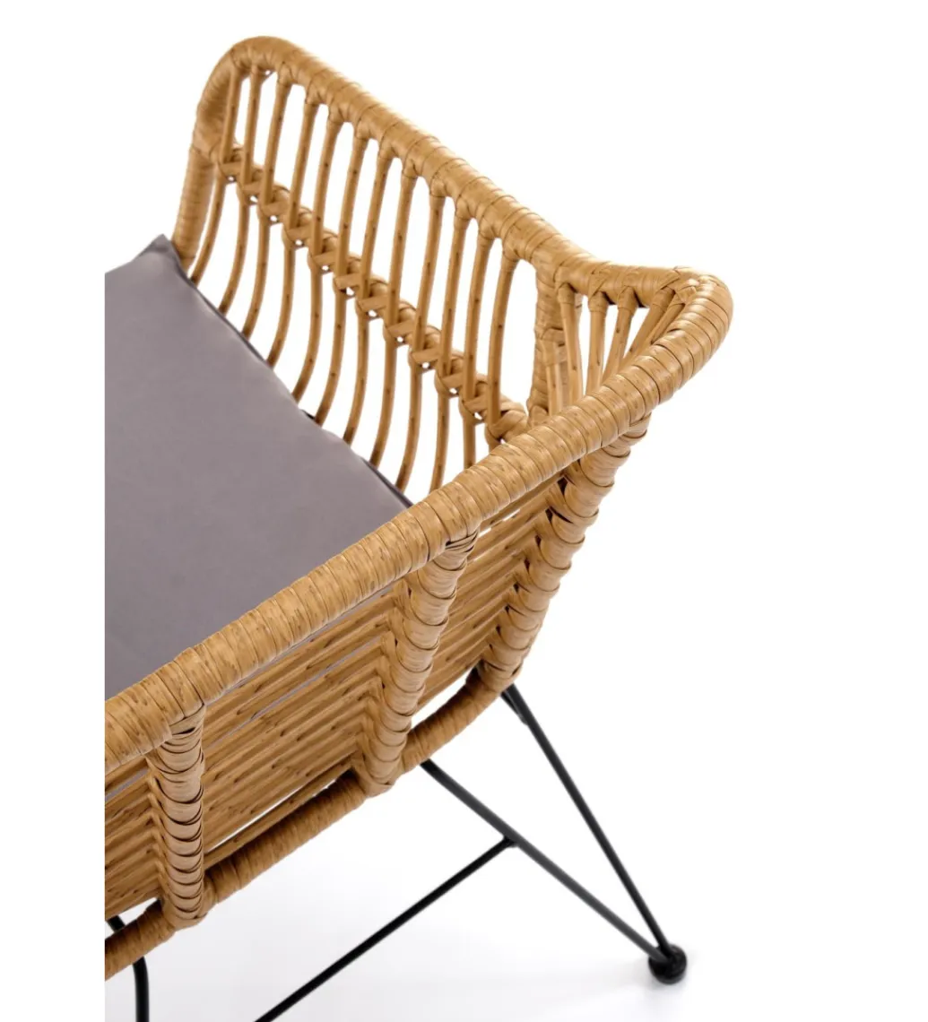 Halmar Krzesło ogrodowe K541 77 cm naturalne czarne