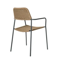 Zona-Design Krzesło ogrodowe MILOS naturalne czarne