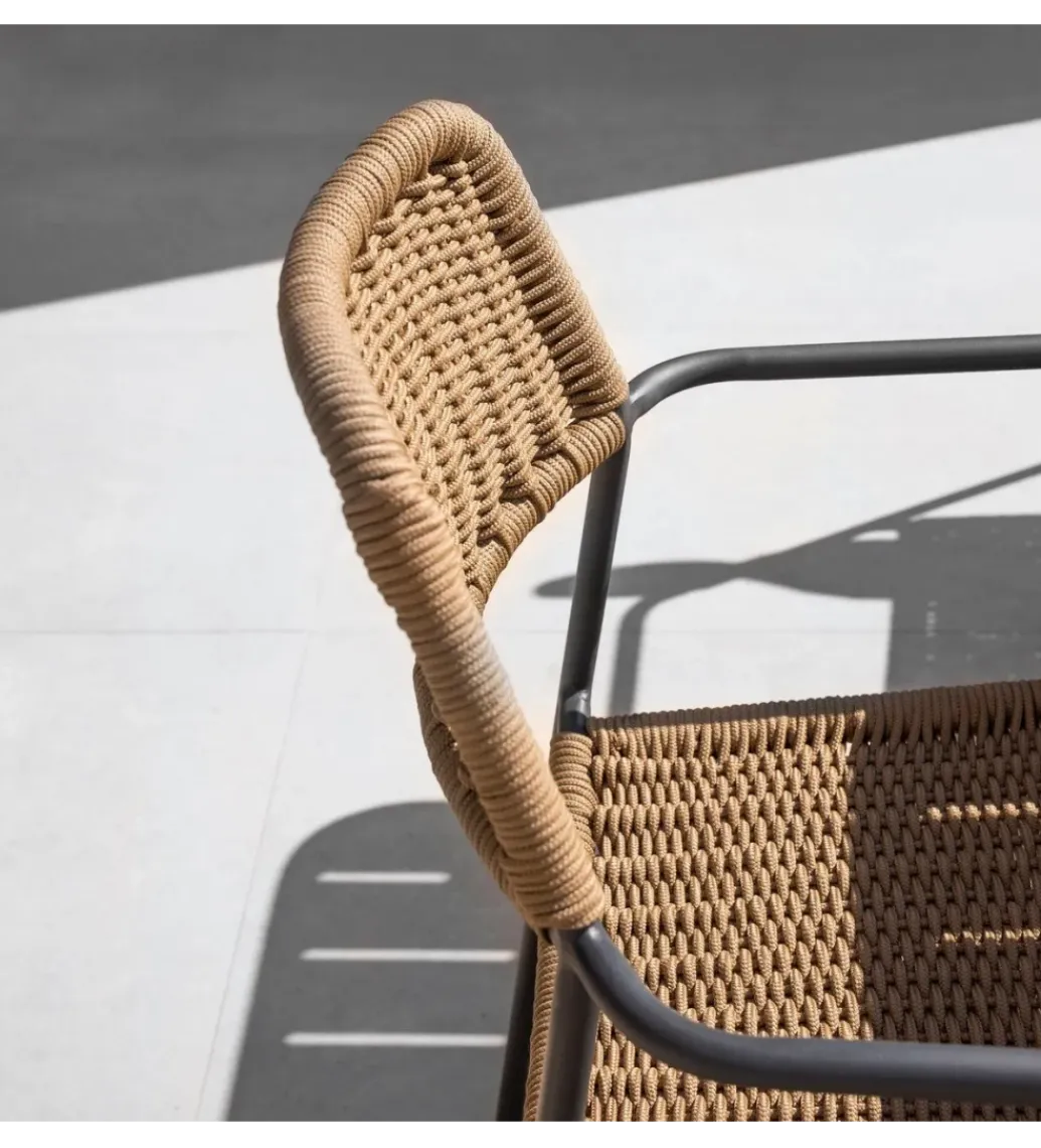 Zona-Design Krzesło ogrodowe MILOS naturalne czarne