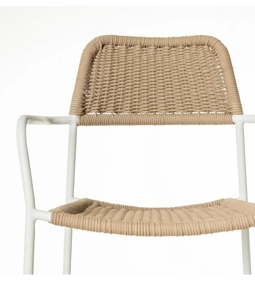 Zona-Design Krzesło ogrodowe MILOS naturalne białe