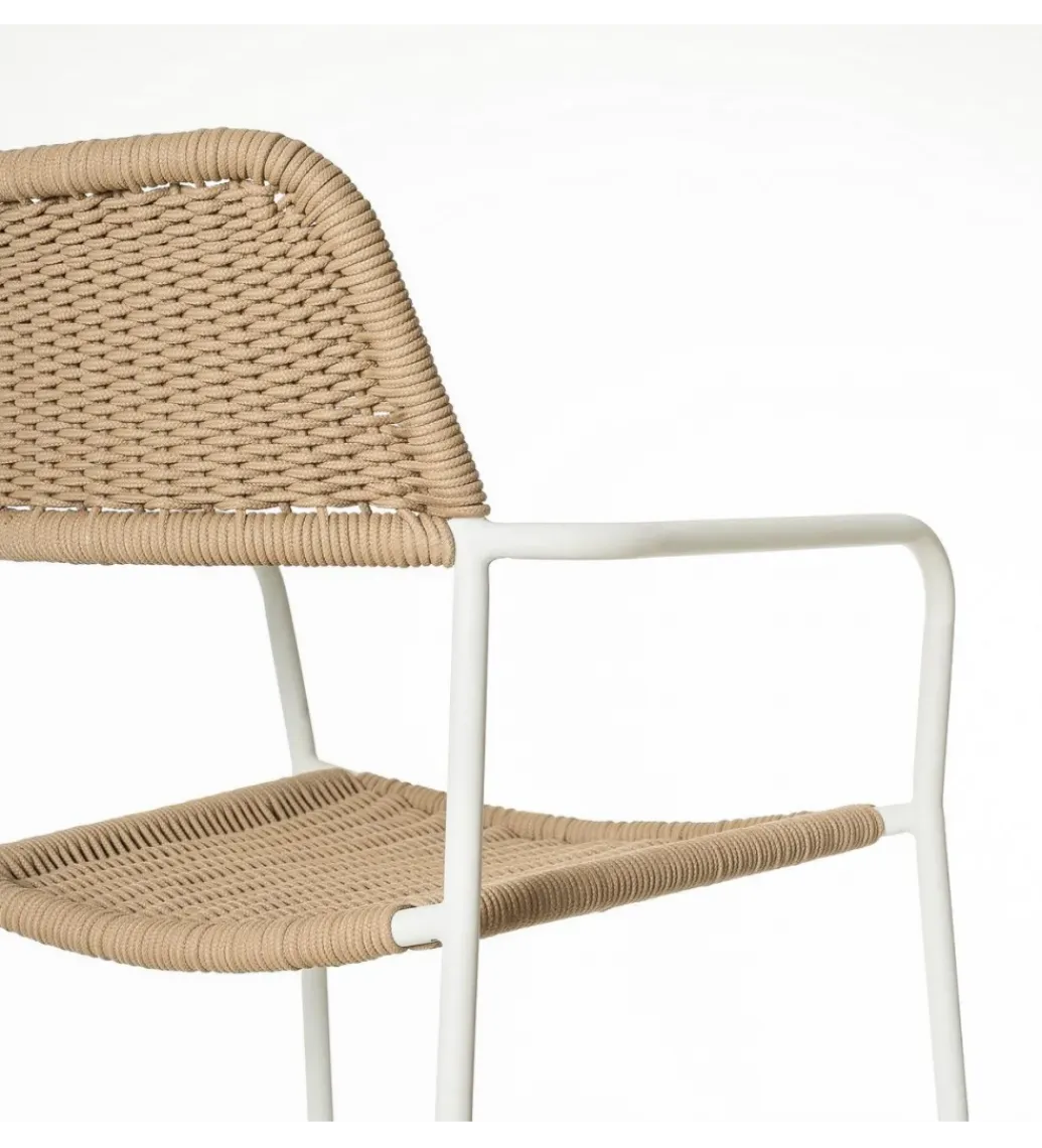 Zona-Design Krzesło ogrodowe MILOS naturalne białe