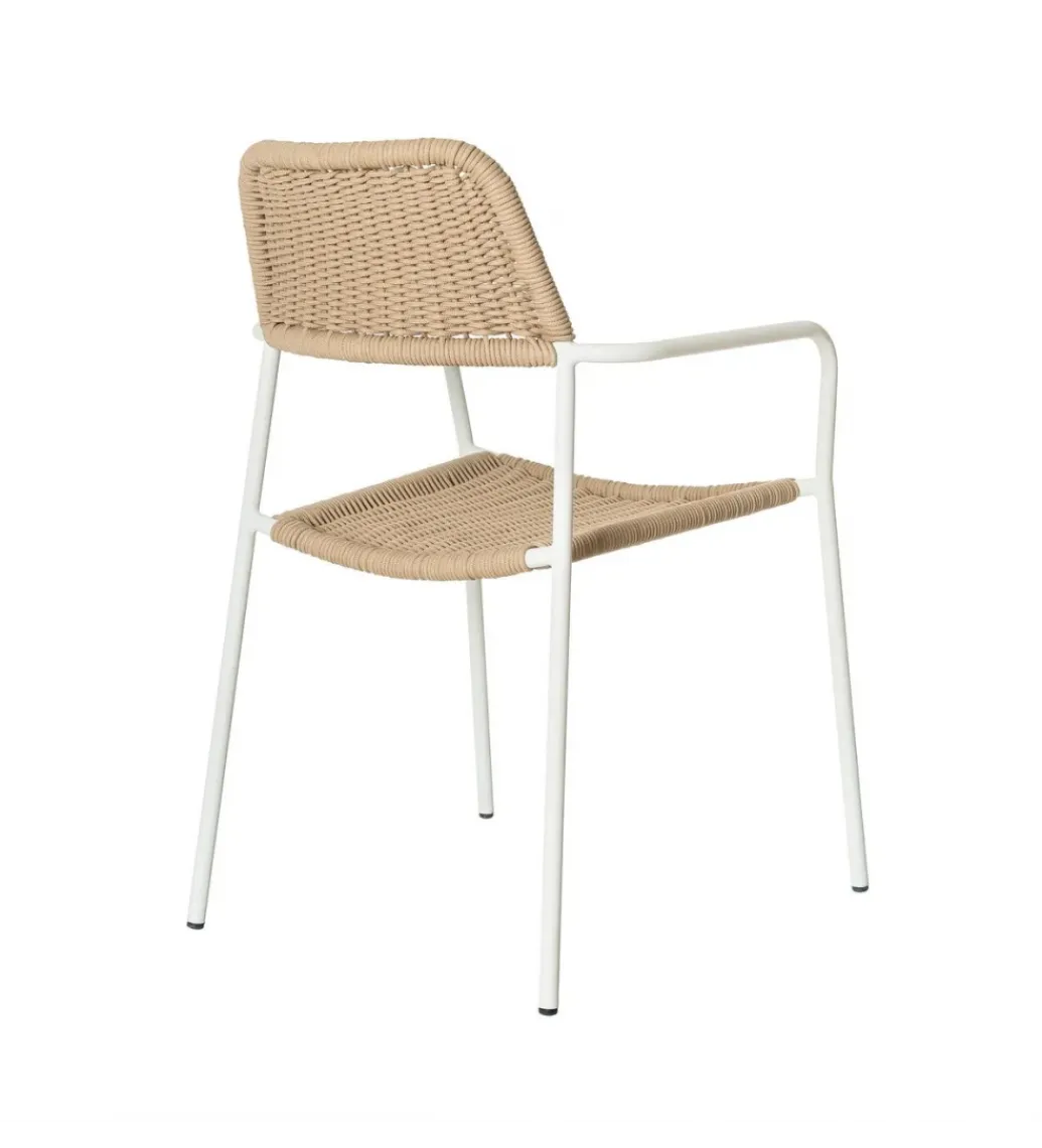 Zona-Design Krzesło ogrodowe MILOS naturalne białe