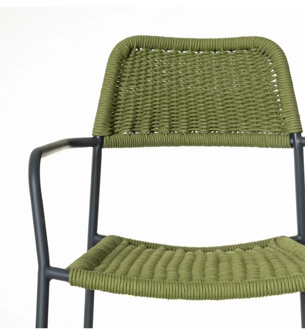 Zona-Design Krzesło ogrodowe MILOS zielono czarne