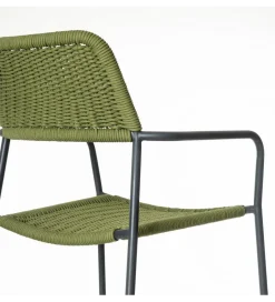 Zona-Design Krzesło ogrodowe MILOS zielono czarne