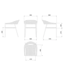 Zona-Design Krzesło ogrodowe NADIA 81 cm białe