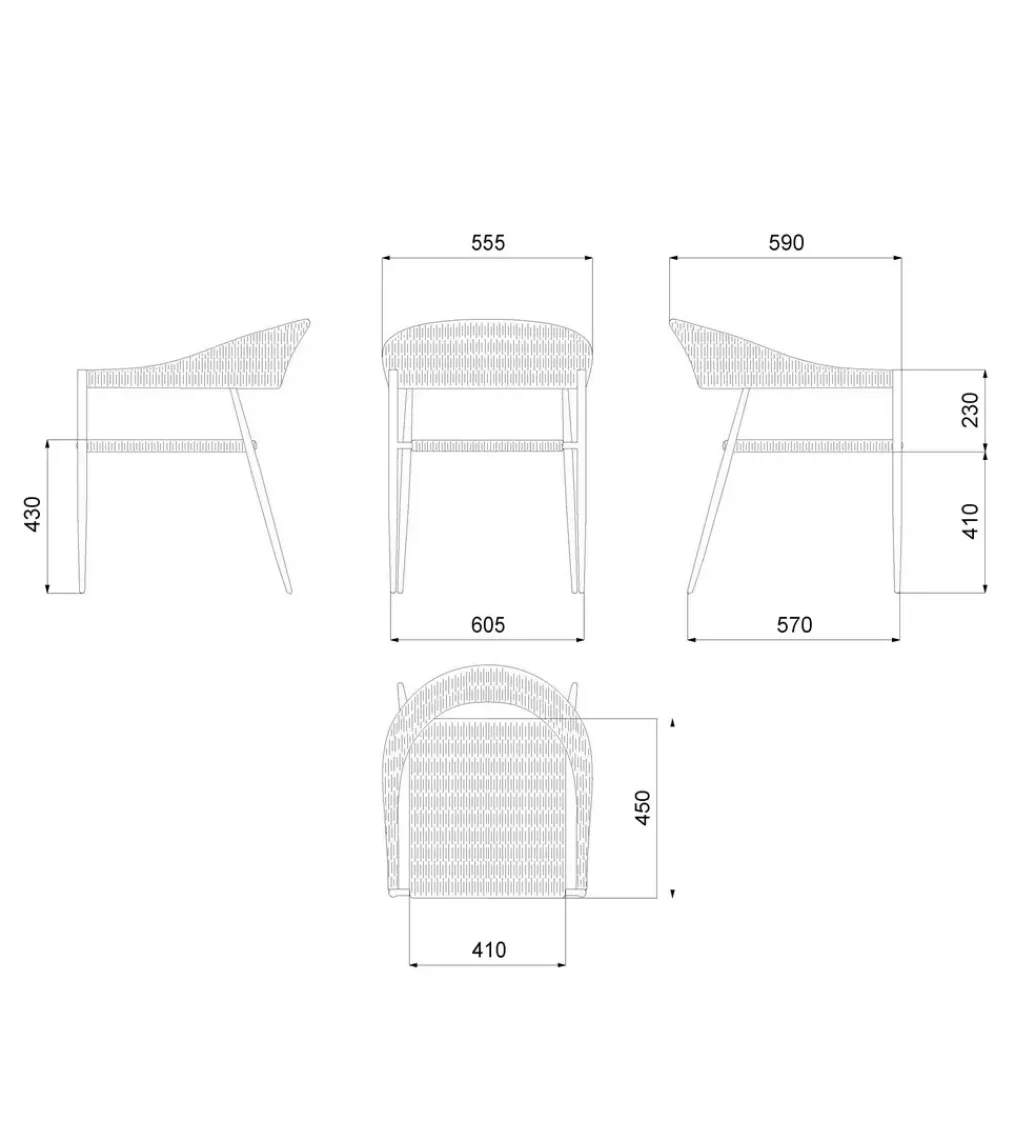 Zona-Design Krzesło ogrodowe NADIA 81 cm białe