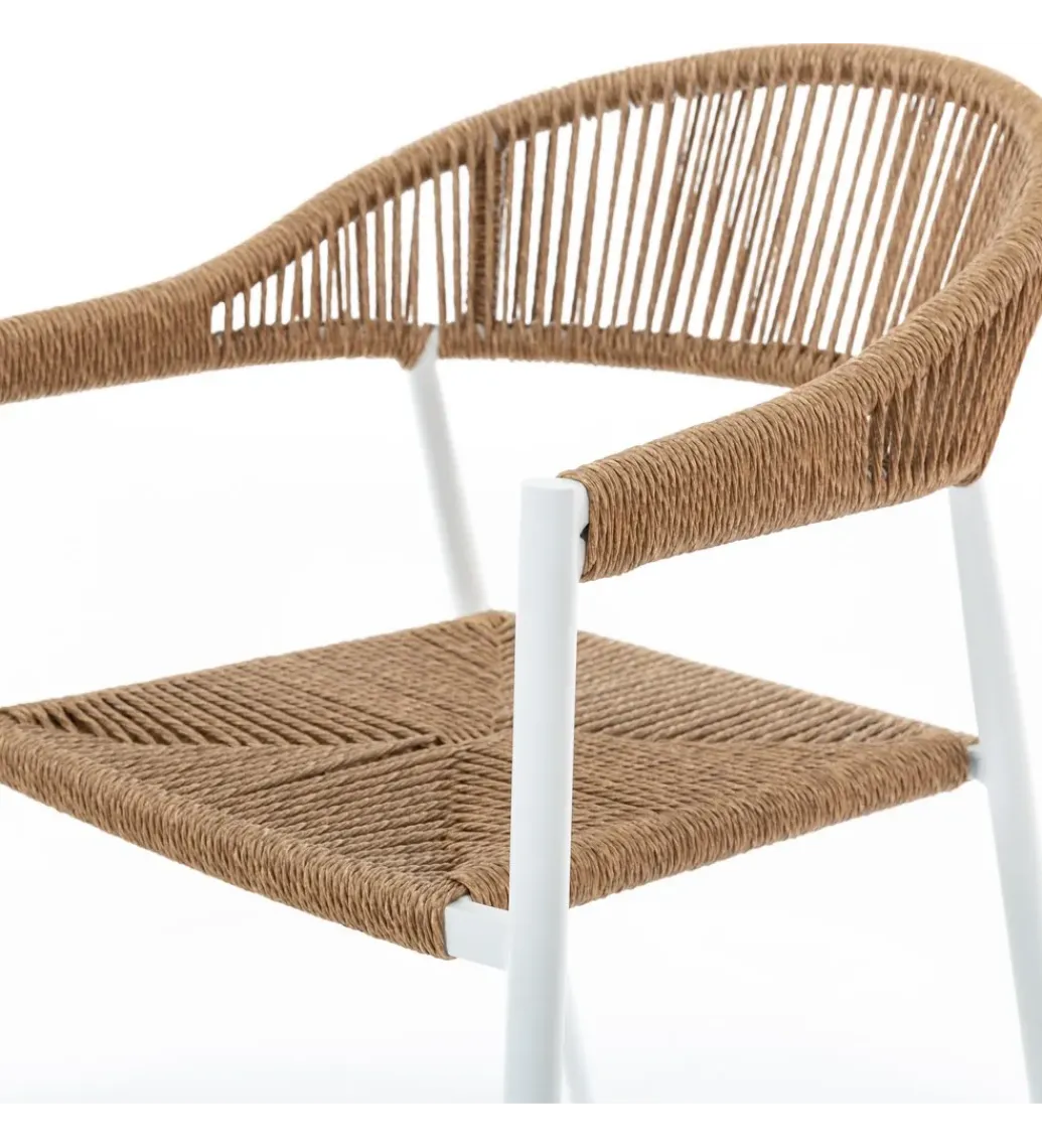 Zona-Design Krzesło ogrodowe NESKA 80 cm białe naturalne