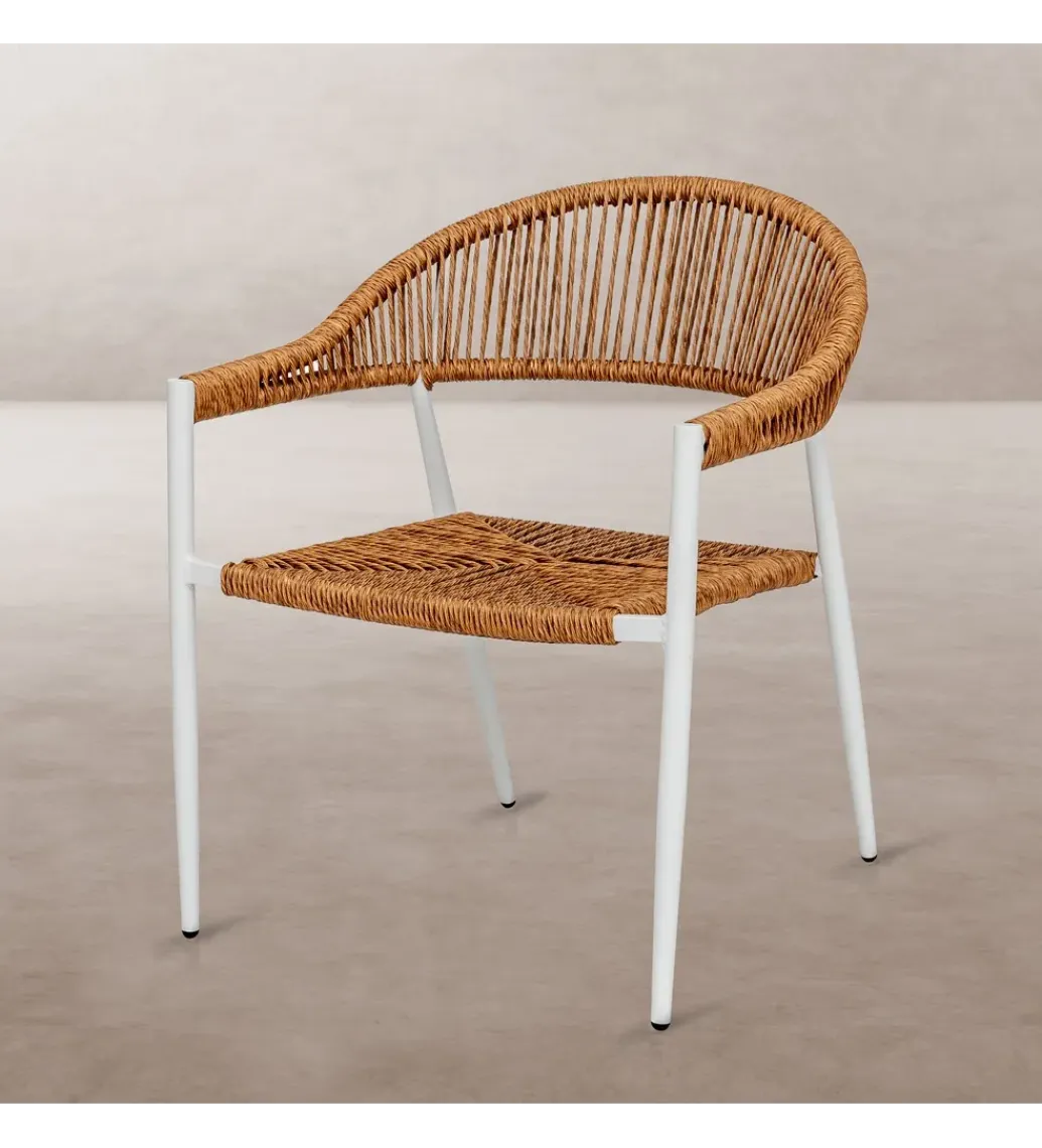 Zona-Design Krzesło ogrodowe NESKA 80 cm białe naturalne
