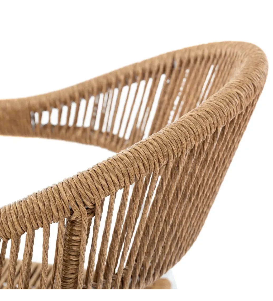 Zona-Design Krzesło ogrodowe NESKA 80 cm białe naturalne