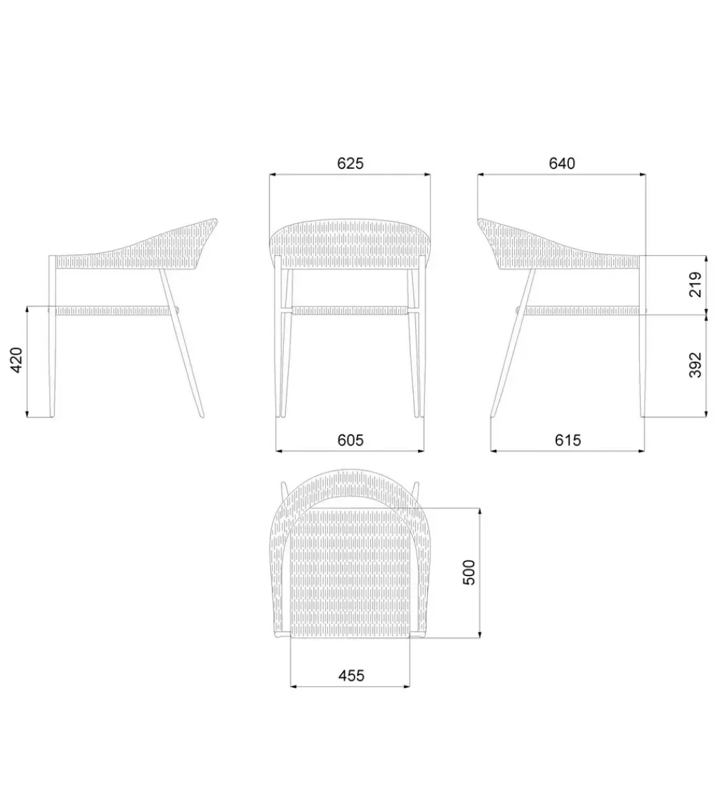 Zona-Design Krzesło ogrodowe NESKA 80 cm białe naturalne
