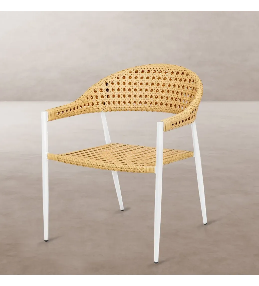 Zona-Design Krzesło ogrodowe NIVA 80 cm białe naturalne