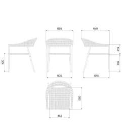 Zona-Design Krzesło ogrodowe NIVA 80 cm białe naturalne