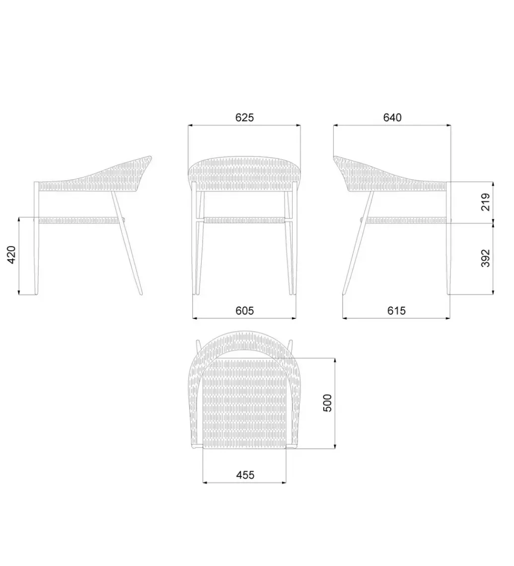 Zona-Design Krzesło ogrodowe NIVA 80 cm białe naturalne
