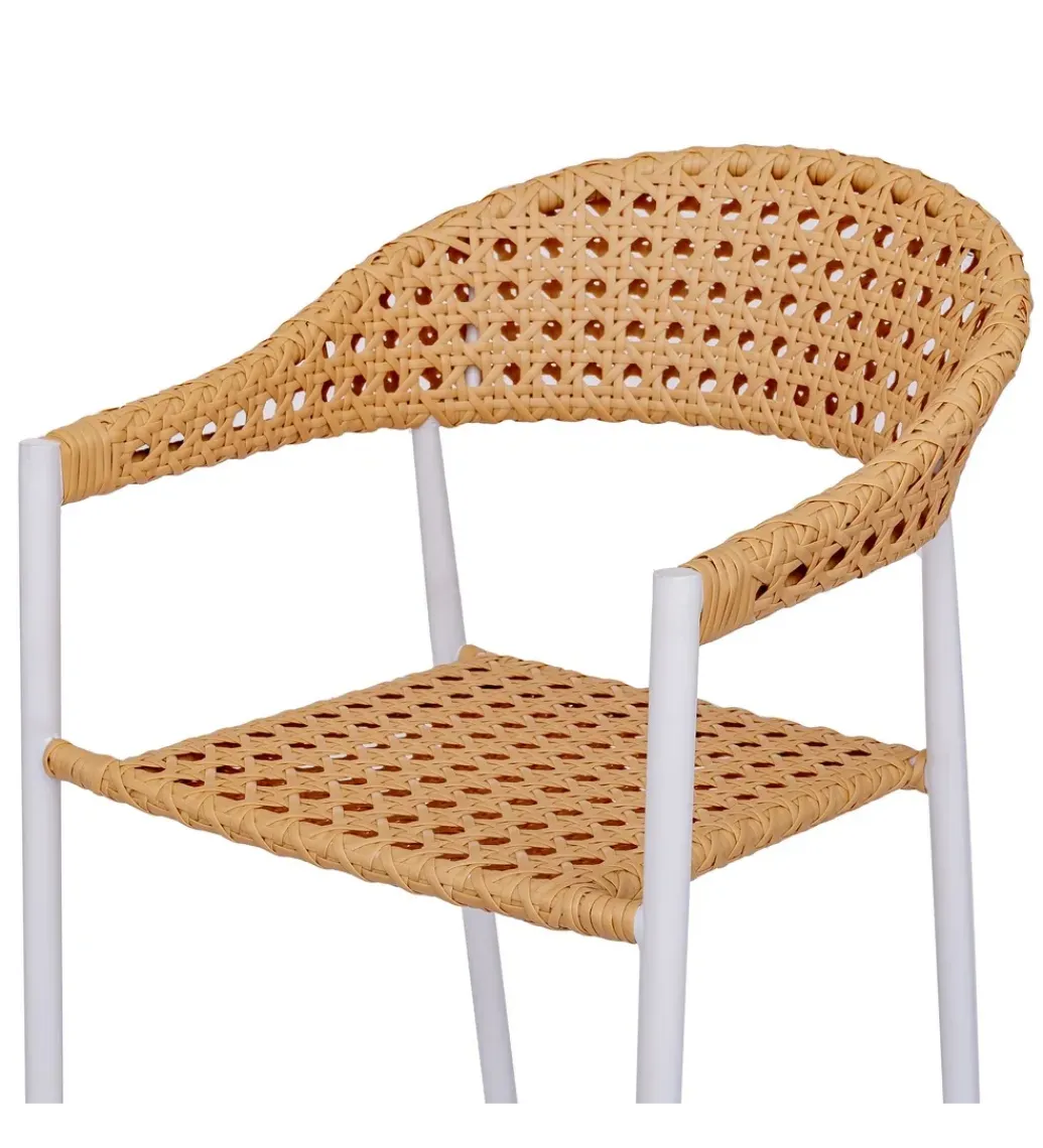 Zona-Design Krzesło ogrodowe NIVA 80 cm białe naturalne