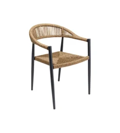 KARE Krzesło ogrodowe PALMA 78 cm czarne naturalne