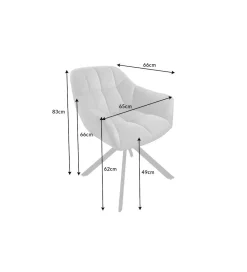 Invicta Interior Krzesło PARKO obrotowe 180 stopni Czarne