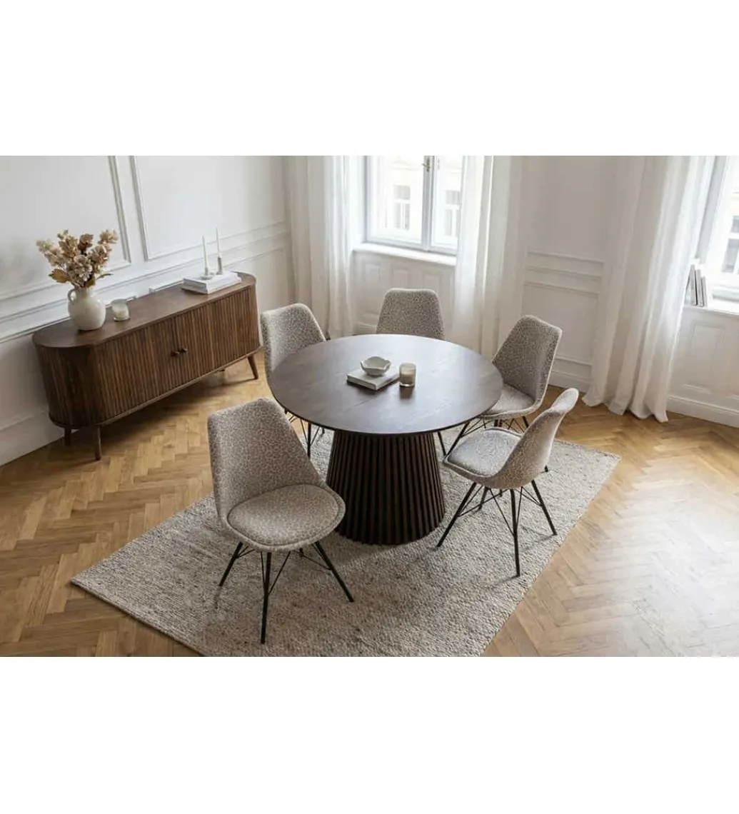Invicta Interior Krzesło SCANDINAVIA 86 cm śnieżna panterka beżowo szara