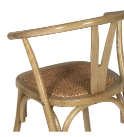 Zona-Design Krzesło SERUN brązowe ratan drewno buk