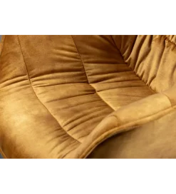 Invicta Interior Krzesło THE DUTCH COMFORT z podłokietnikami welur musztardowy