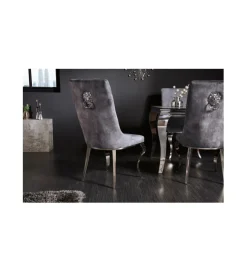 Invicta Interior Krzesło VIENNA Modern Barock Gloria z kołatką szare