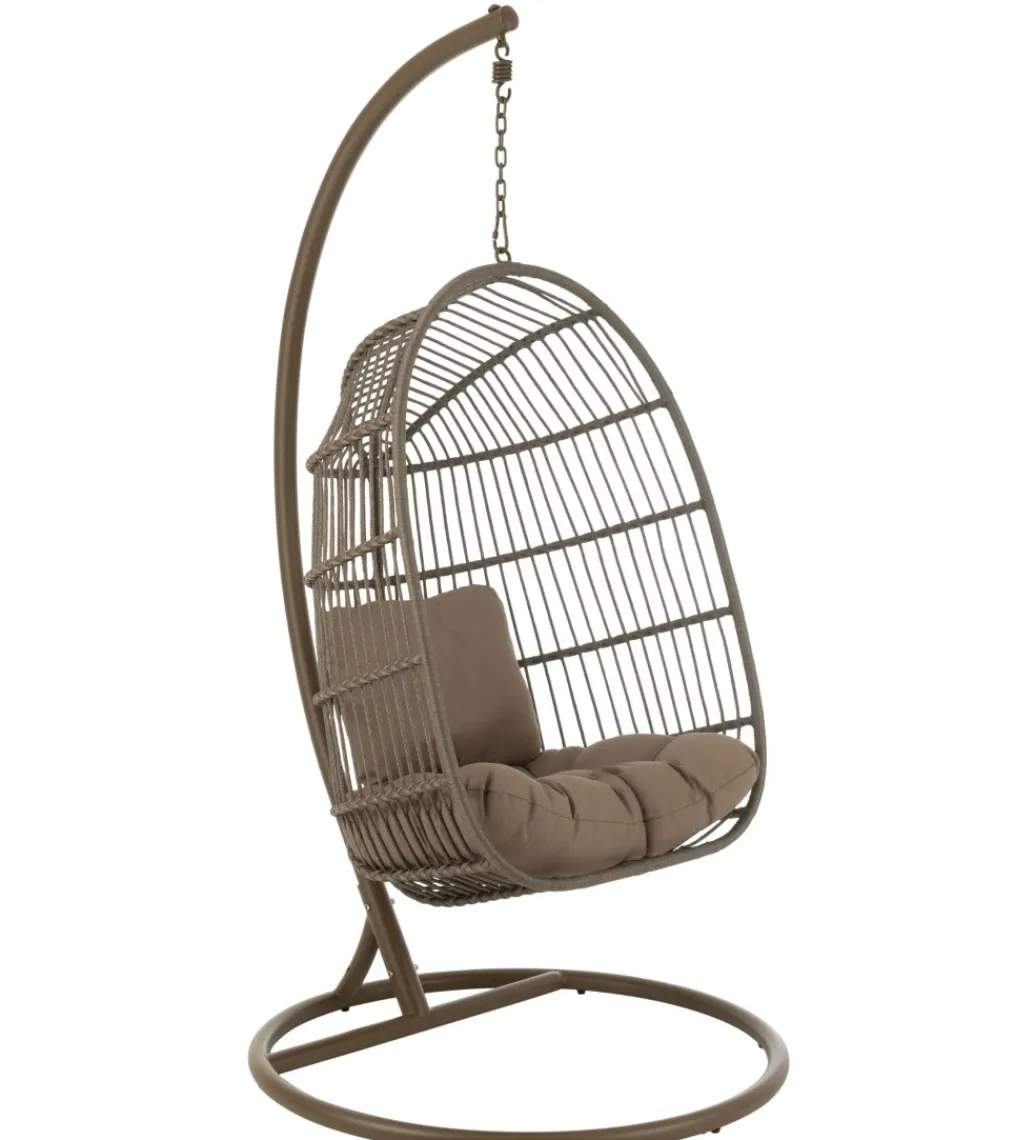 J-Line Krzesło wiszące EGGA 200 cm brązowe