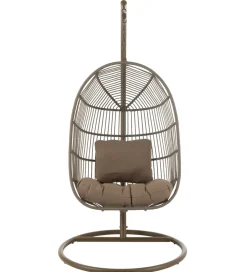 J-Line Krzesło wiszące EGGA 200 cm brązowe
