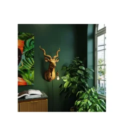 KDesign Lampa ścienna ANIMAL GOAT 45 x 74 cm złota