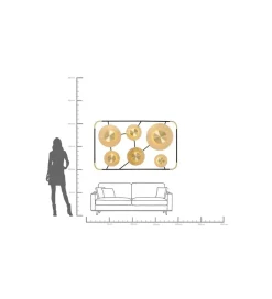 KDesign Lampa ścienna DISC 110 x 185 cm złota