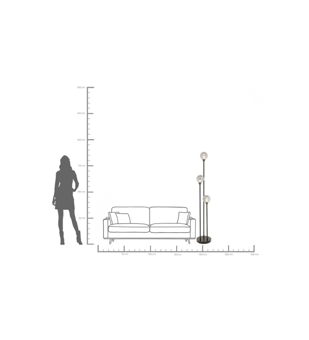 KDesign Lampa podłogowa AL CAPONE TRE 175 cm czarne