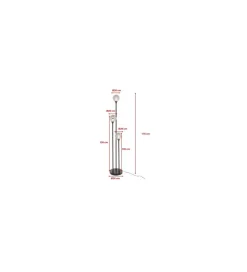 KDesign Lampa podłogowa AL CAPONE TRE 175 cm czarne