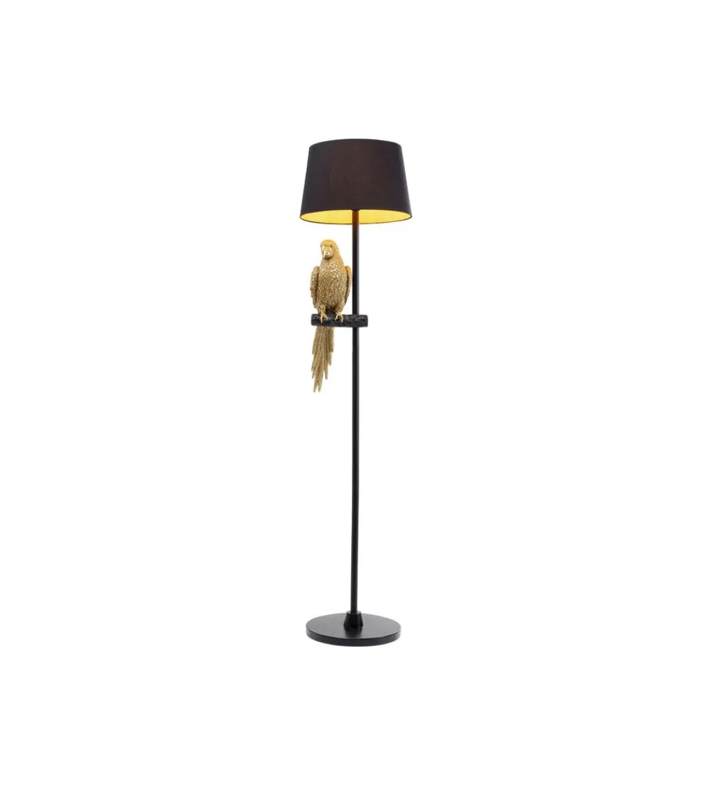 KDesign Lampa podłogowa ANIMAL PARROT 176 cm złota