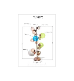 KDesign Lampa podłogowa BALLOON 160 cm smoke