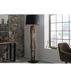 Invicta Interior Lampa podłogowa BARRACUDA 177 cm czarna