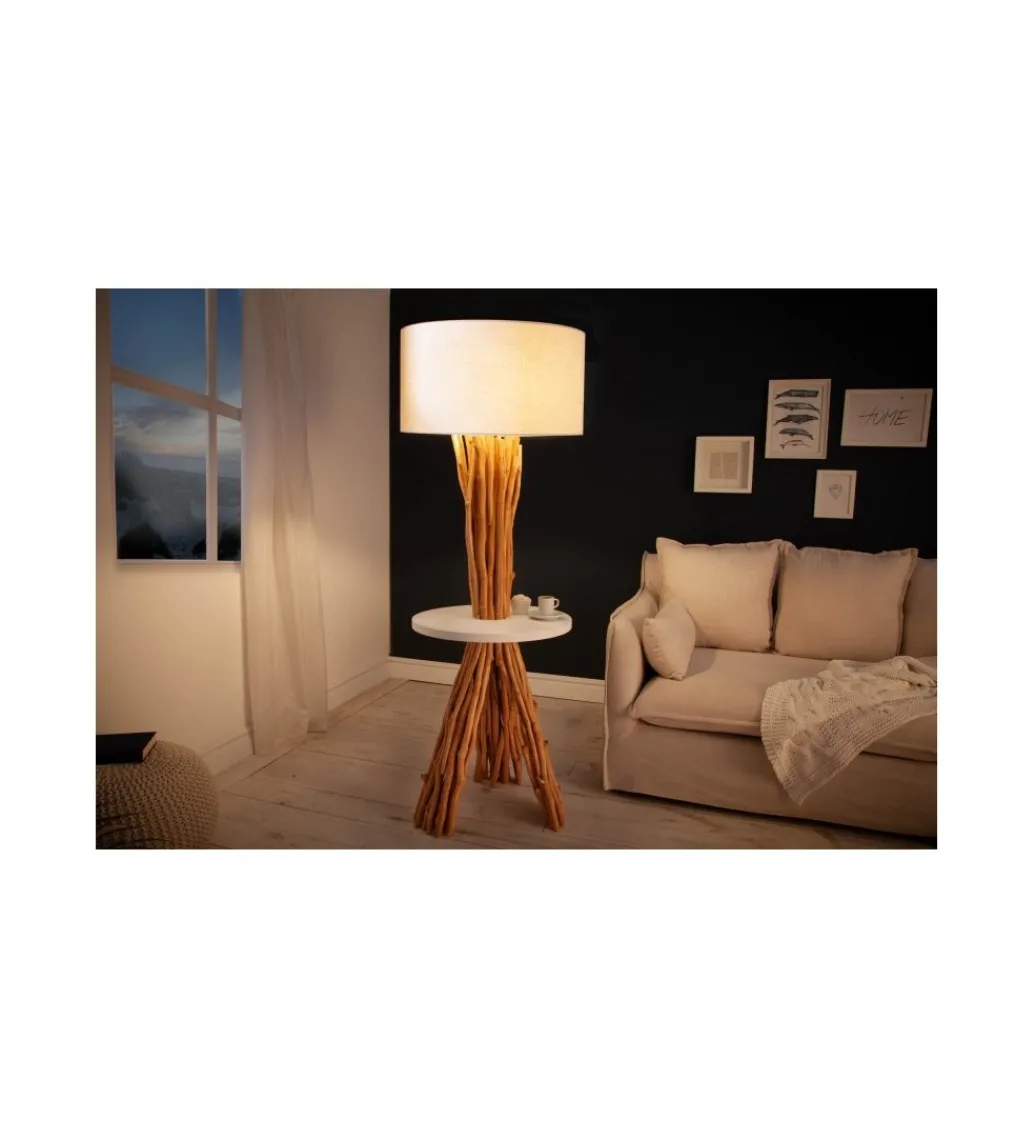 Invicta Interior Lampa podłogowa Driftwood 153 cm biała