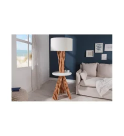 Invicta Interior Lampa podłogowa Driftwood 153 cm biała