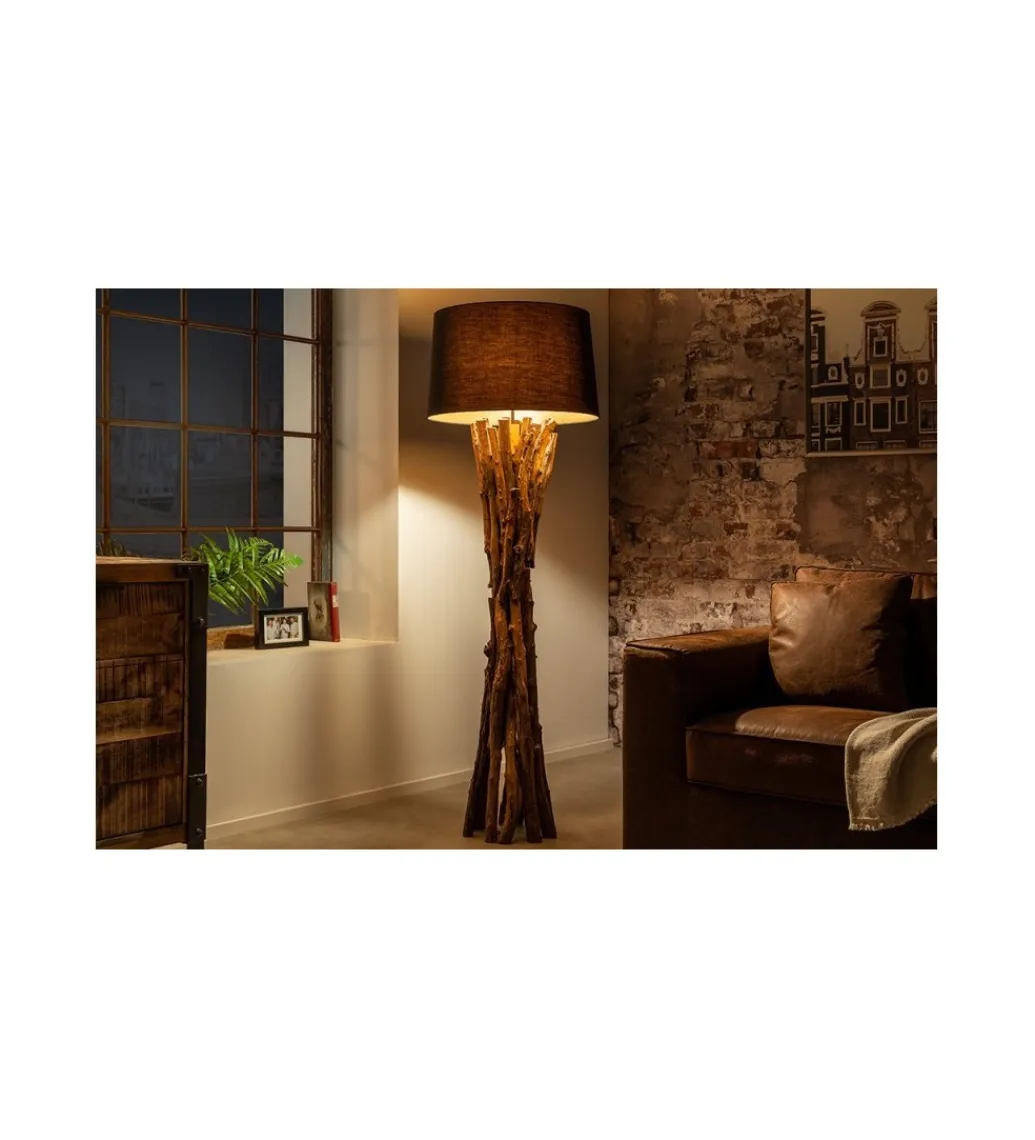 Invicta Interior Lampa podłogowa Espel 151 cm drewno teak