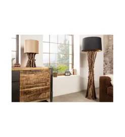 Invicta Interior Lampa podłogowa Espel 151 cm drewno teak