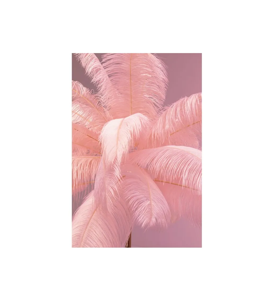KDesign Lampa podłogowa FEATHER PALM 165 Cm Pióra różowa