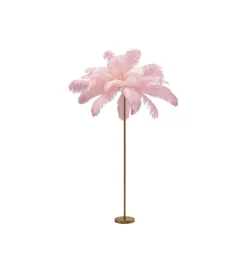 KDesign Lampa podłogowa FEATHER PALM 165 Cm Pióra różowa