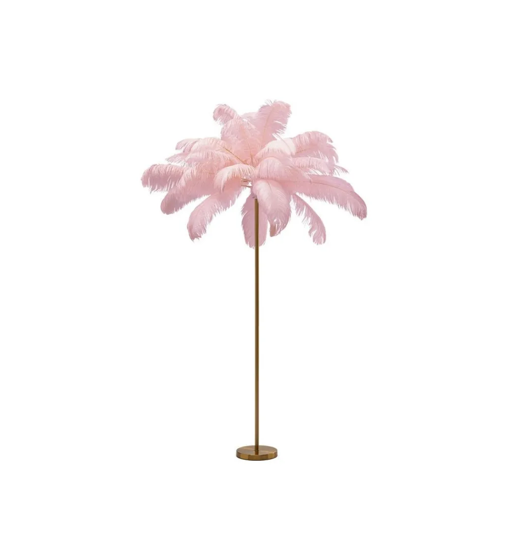 KDesign Lampa podłogowa FEATHER PALM 165 Cm Pióra różowa