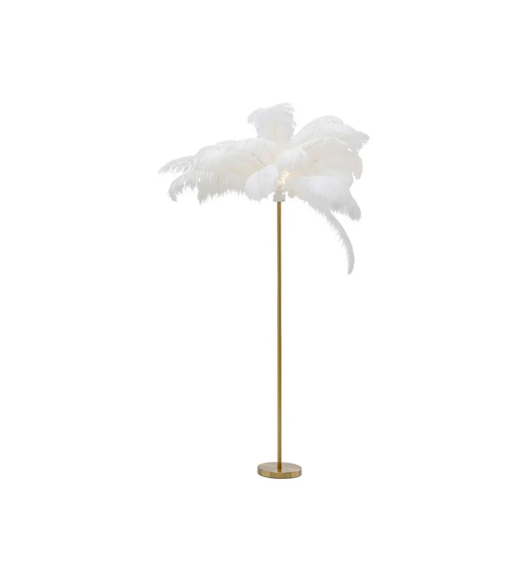 KDesign Lampa podłogowa FEATHER PALM 165 Cm Pióra biała