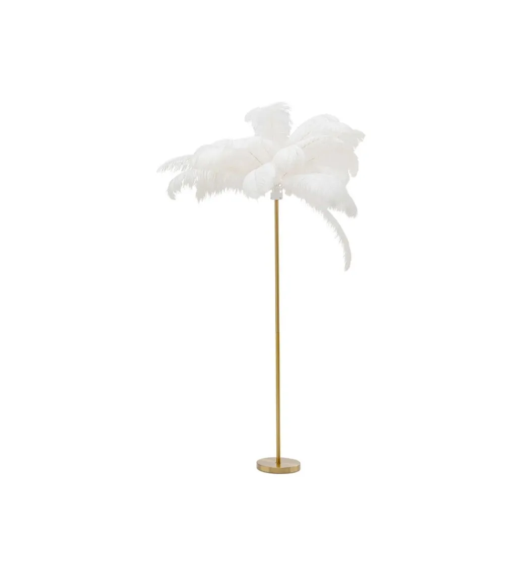 KDesign Lampa podłogowa FEATHER PALM 165 Cm Pióra biała